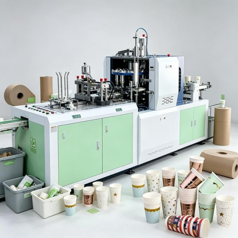 Equipment Of Coffee Machine - เครื่องผลิตแก้วกระดาษอัตโนมัติความเร็วสูง เครื่องขึ้นรูปแก้วกาแฟแบบใช้แล้วทิ้ง อุปกรณ์สายการผลิตพร้อมมอเตอร์เซอร์โว